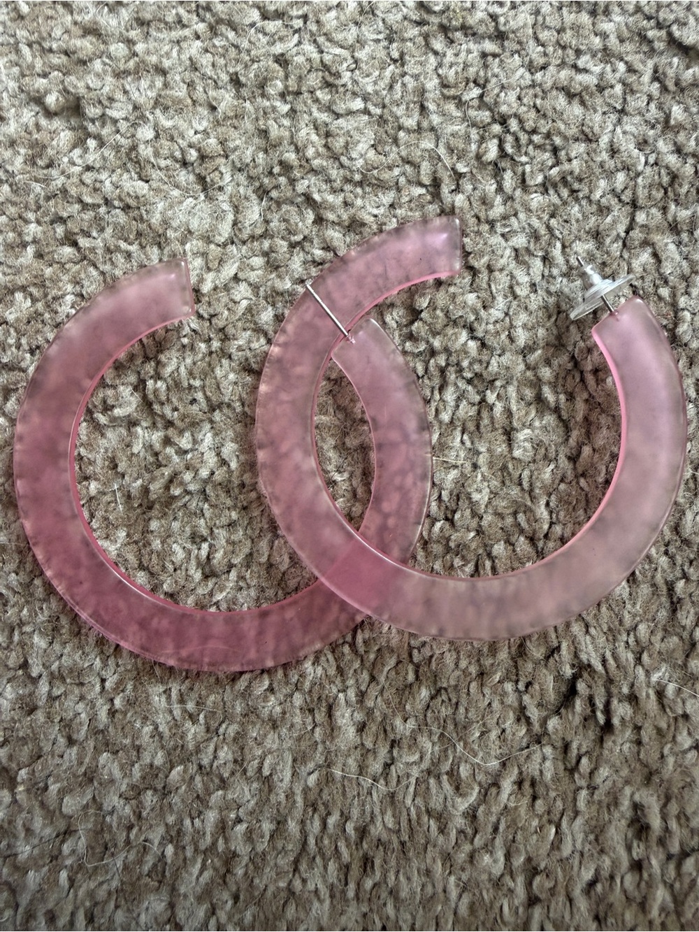 Pink Hoop Earrings - Lightweight Resin Hoops
